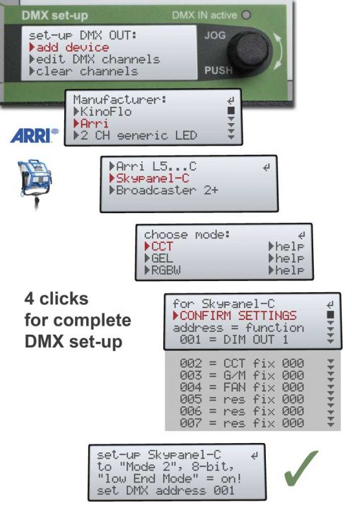 LFX Master dmx device preset for Skypanel - 4 click setup