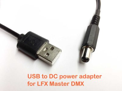 USB to DC power adapter LFX Master DMX