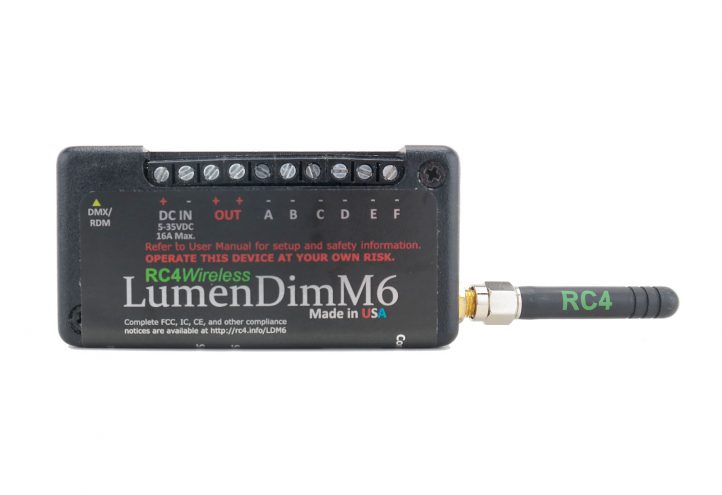 RC4 Wireless: LumenDim6, miniature- Wireless DMX receiver dimmer