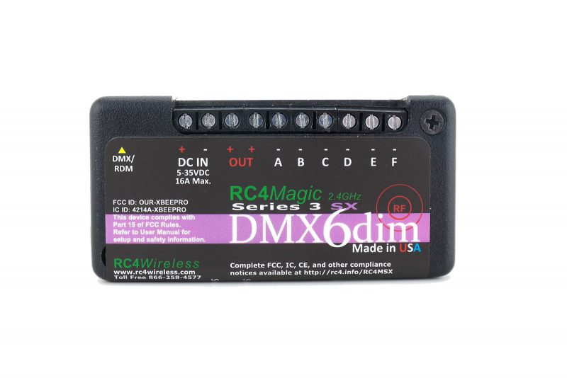 RC4 Wireless: RC4 Magic M6-channel, miniature - wireless DMX receiver dimmer