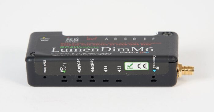 LumenDimM6 Miniature CRMX wireless DMX dimmer, 6 channels
