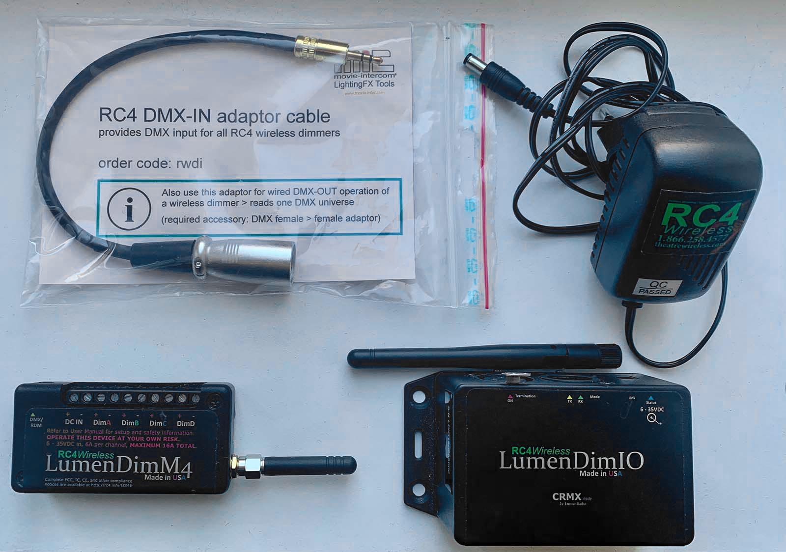 RC4 Wireless Special: Lumenradio CRMX Transceiver plus 4-channel LumenDimM4 Dimmer bundle